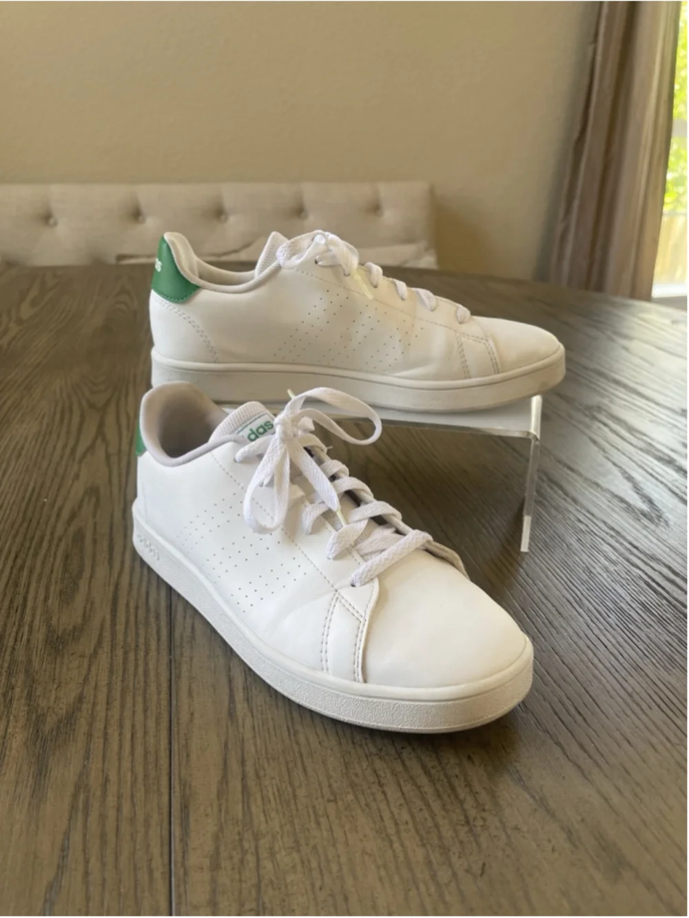 adidas White/Green Low Top Lace-Up Sneakers Solid Casual/Active EF0213 2019